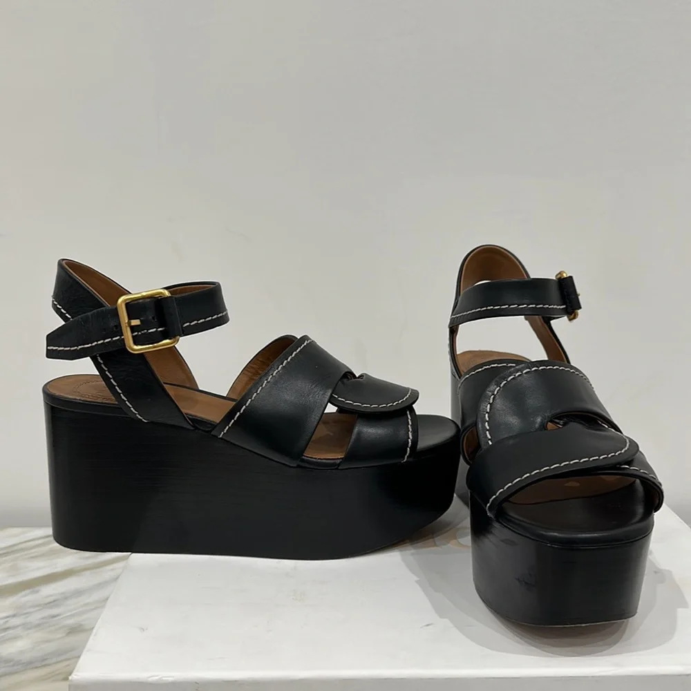 CHLOE ADIGE PEPE CORVETTE BLACK 35 1/2 5.5 - Picture 4 of 8